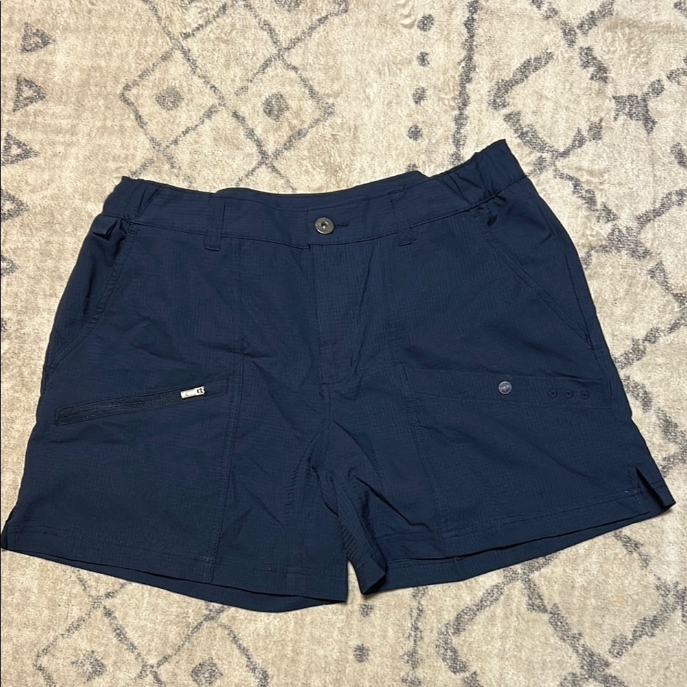 Columbia PFG Navy Blue Shorts Size Medium Short Length - Picture 1 of 13